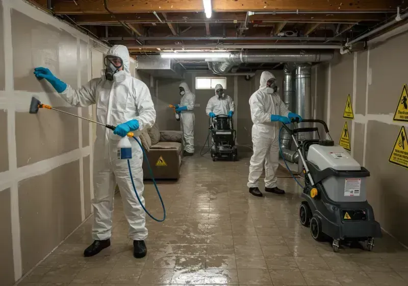 Basement Moisture Removal and Structural Drying process in Ashland, AL